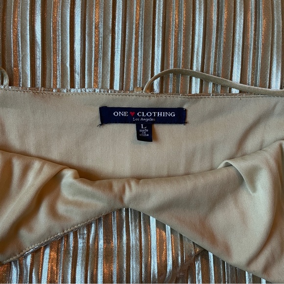 Champagne Colour Pleated Holiday Party Dress - Picture 10 of 11